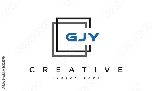 creative Three letters GJY square logo design photo