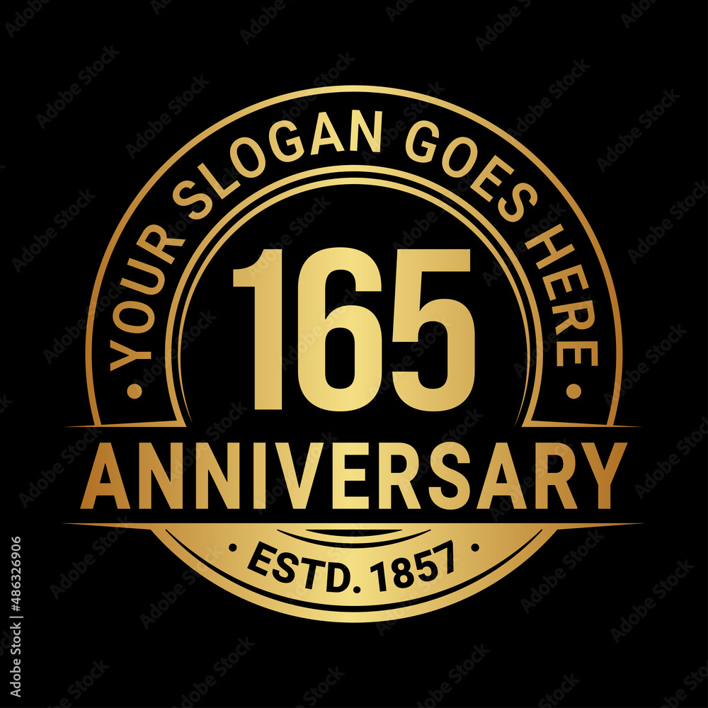 165 years anniversary logo design template. Vector illustration.