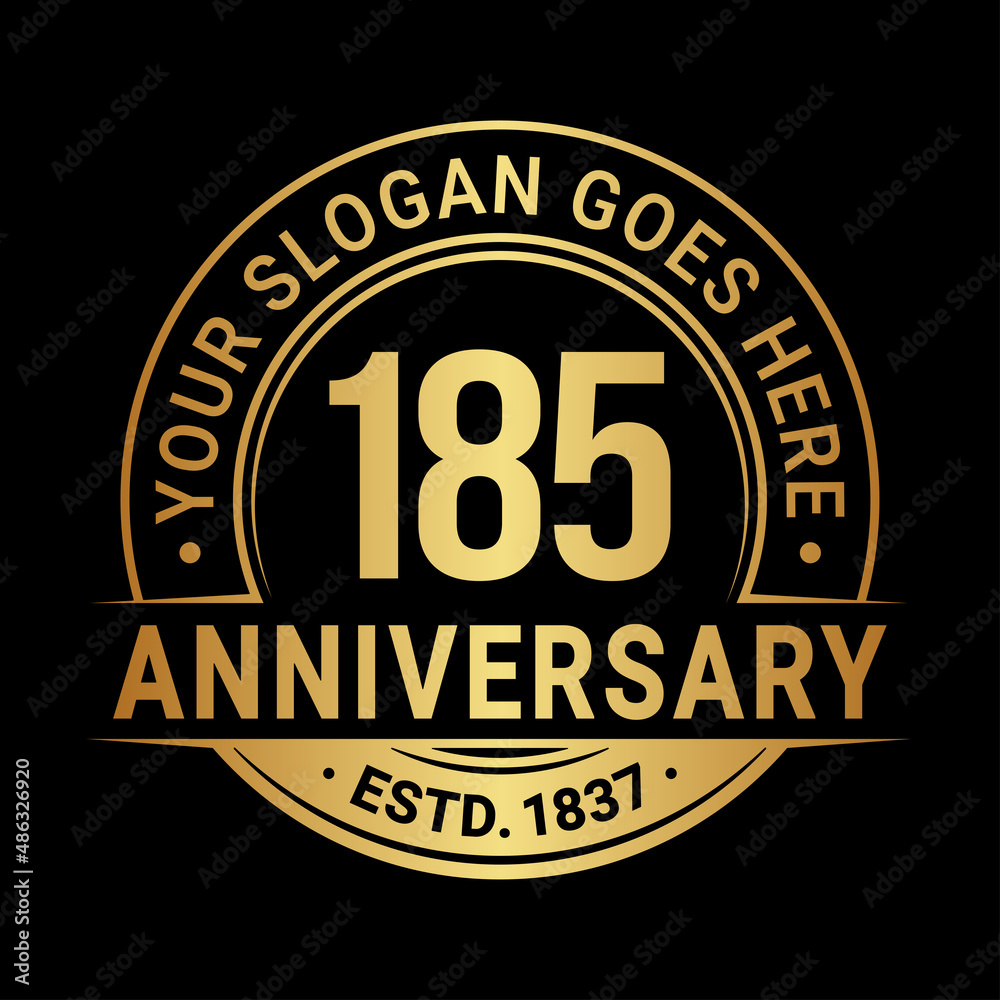 185 years anniversary logo design template. Vector illustration.