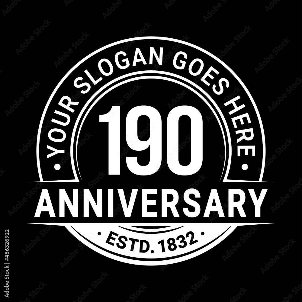 Fototapeta premium 190 years anniversary logo design template. Vector illustration.