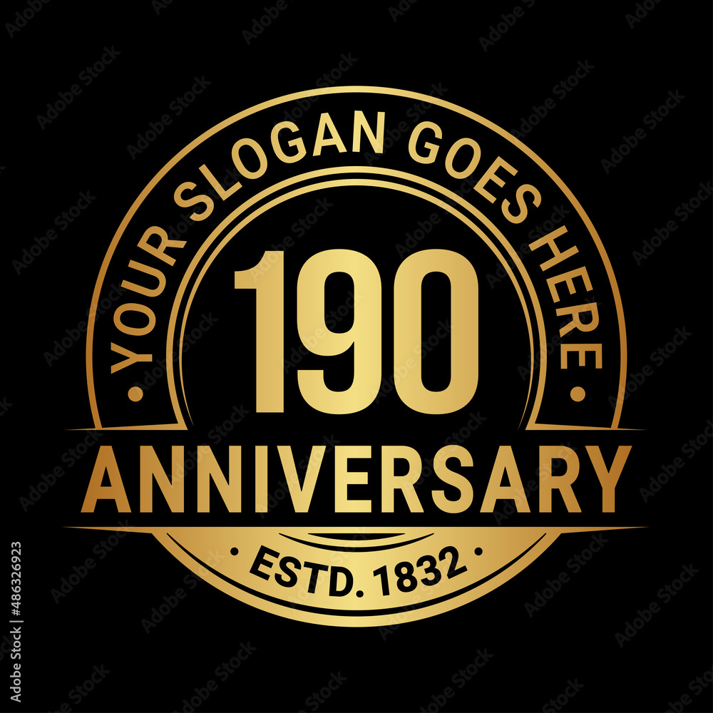 Fototapeta premium 190 years anniversary logo design template. Vector illustration.