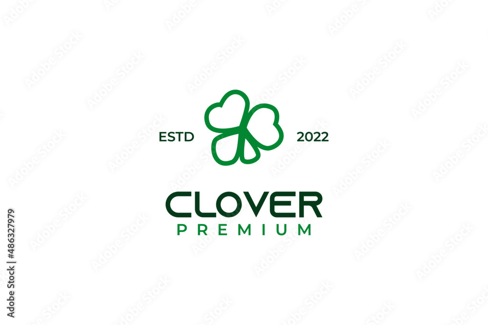 Line clover leaf logo design vector illustration Line clover leaf logo design vector illustration