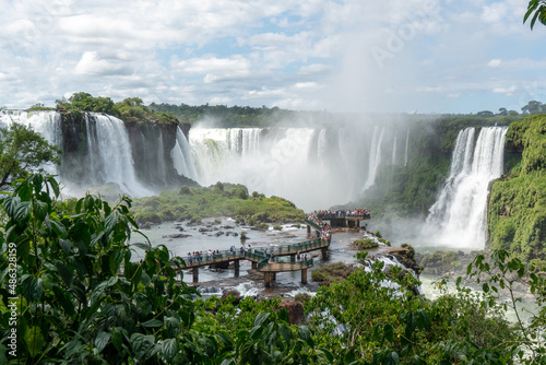 Brazil  the famous falls of Igua  u  Iguazu  seen from the Brazilian side.
