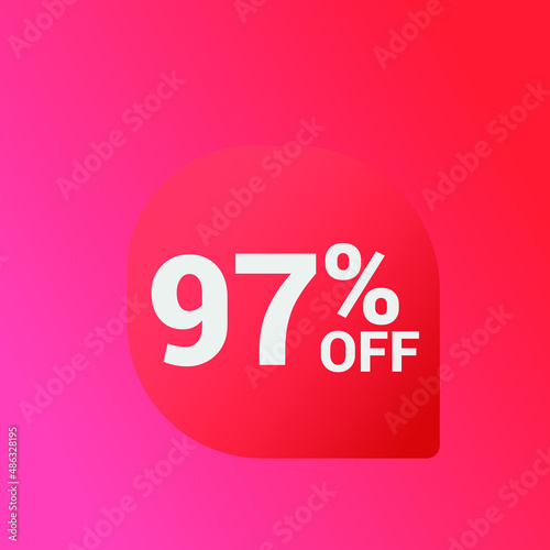97% off Sale banner offer ad discount promotion vector banner. price discount offer. season sale promo sticker colorful background © MarcusVincius
