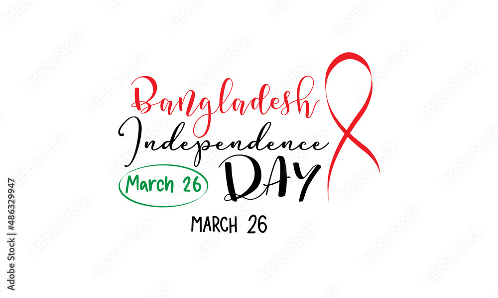 Bangladesh Independence Day. Independence day brush calligraphy concept vector template for banner, card, poster, background.