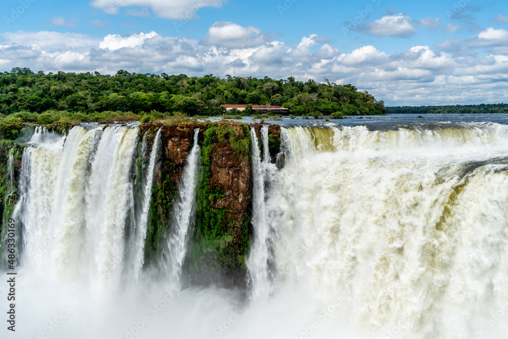 Argentina, the amazing Water Falls of Iguazu, seen from above and from the Argentinian side. The parts name is 