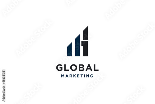 Initial letter G and M logo design vector illustration.