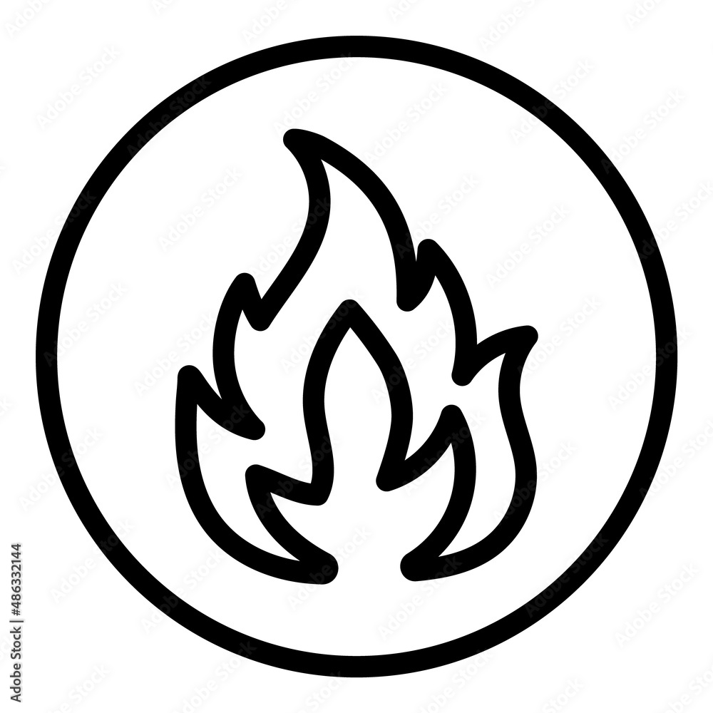 Fire Flame Flat Icon Isolated On White Background