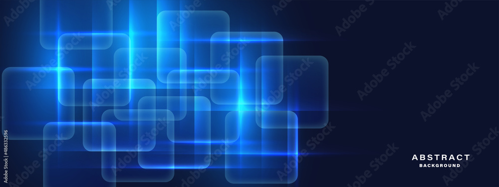 Blue technology background with glowing light effect.	
