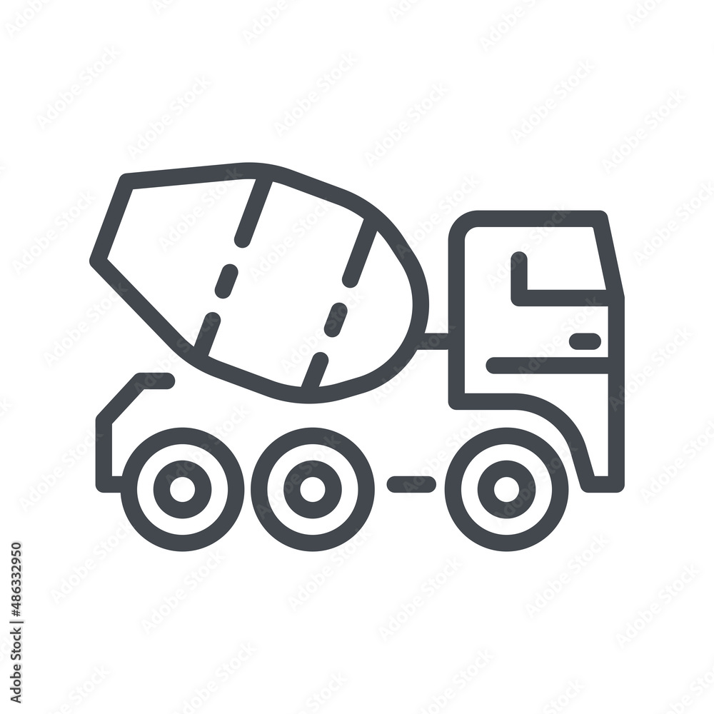 concrete mixer truck isolated on transparent white background. concrete mixer truck isolated on transparent white background.