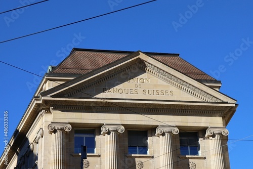 Bâtiment de la banque UBS, Union des Banques Suisses, place Saint François, vu de l'extérieur, ville de Lausanne, canton de Vaud, Suisse