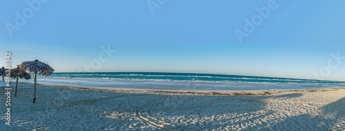 Panoramic view of one of the beautiful beaches of Cuba at Cayo Santa Maria photo