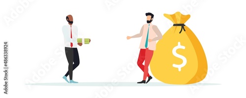 Economic inequality. gap between rich and poor. Unfair income. People are at different financial levels. Vector.