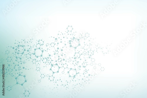 Modern futuristic background of the scientific hexagonal pattern. Virtual abstract background with particle  molecule structure for medical  technology  chemistry  science. Social network 