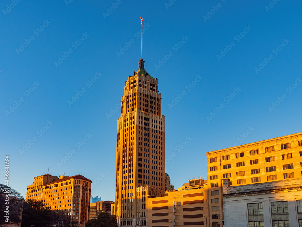 Sunny exterior view of the Tower Life Building Sunny exterior view of the Tower Life Building