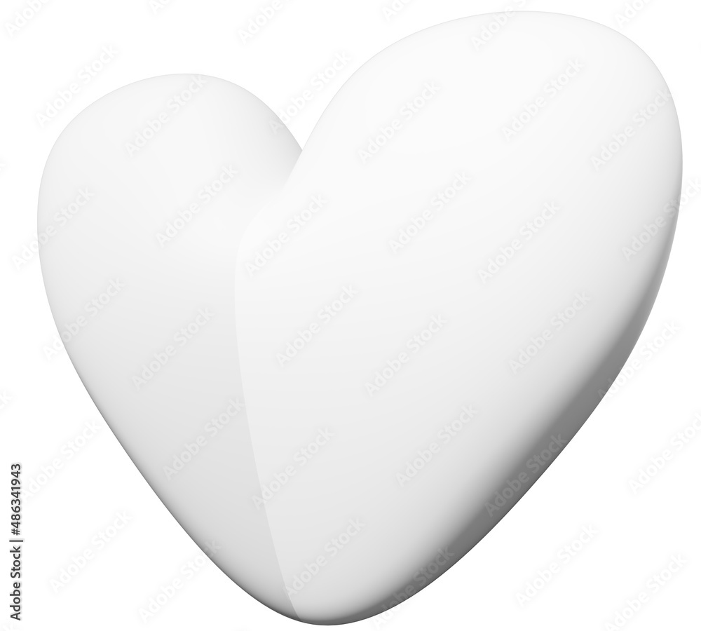Heart isolated - 2 halfs fitted together Heart isolated - 2 halfs fitted together