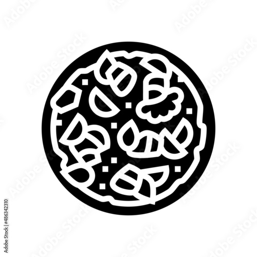 salad salmon glyph icon vector. salad salmon sign. isolated contour symbol black illustration