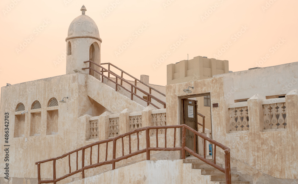 Old buildings in the Wakrah souq (Traditional Market).