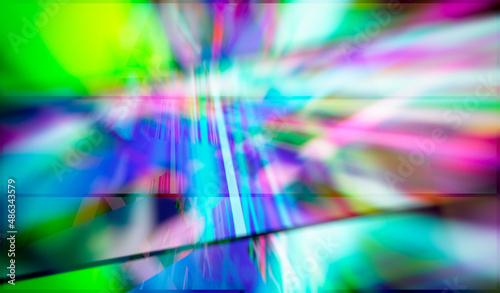abstract composition of multi-colored rays and light reflections, 3d rendering, blurred image