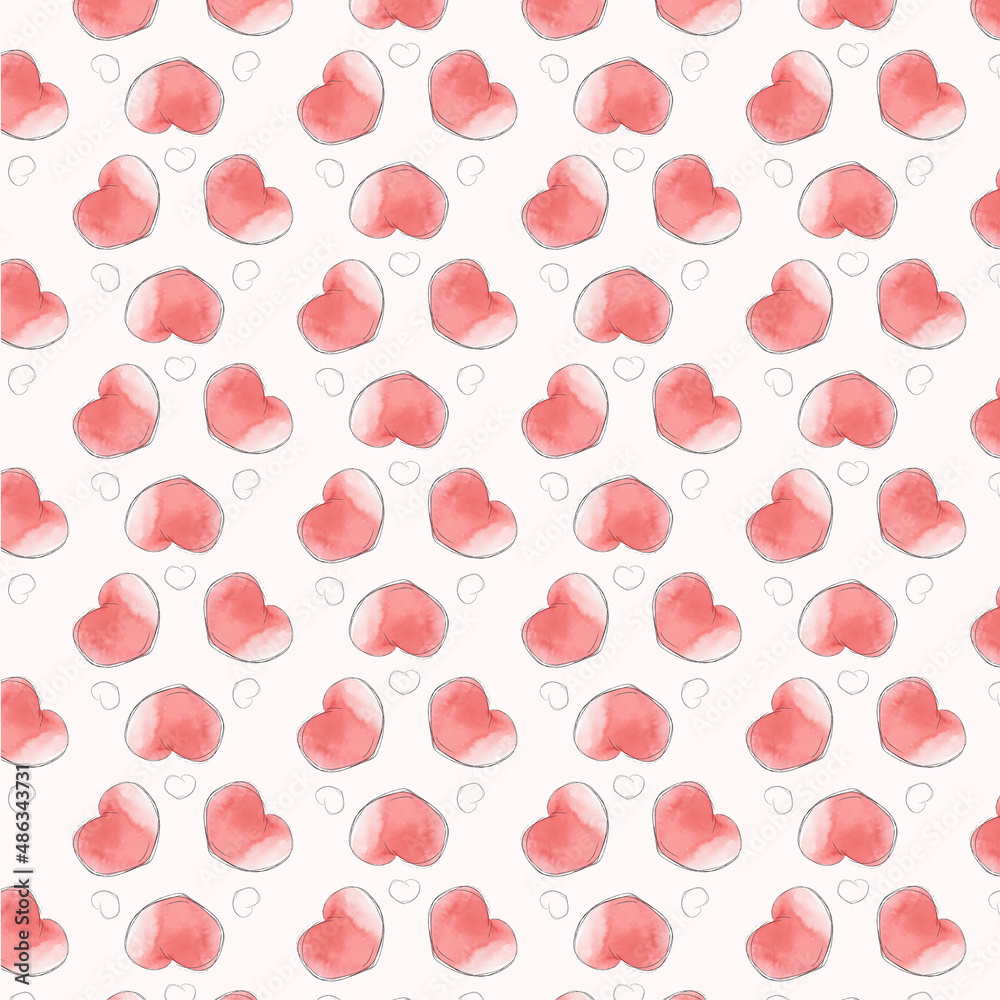 Cute heart pattern background image, happy valentine's day
