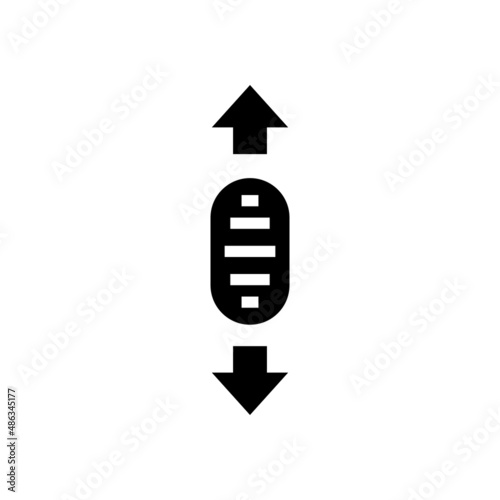 wheel scroll glyph icon vector. wheel scroll sign. isolated contour symbol black illustration