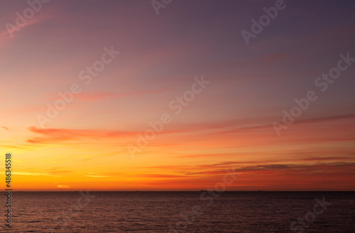 Fototapeta Naklejka Na Ścianę i Meble -  Sunset over the sea, Canidelo, Portugal