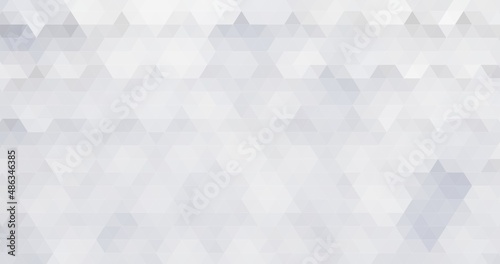 Abstract white and gray gradient mosaic triangles random pattern background.