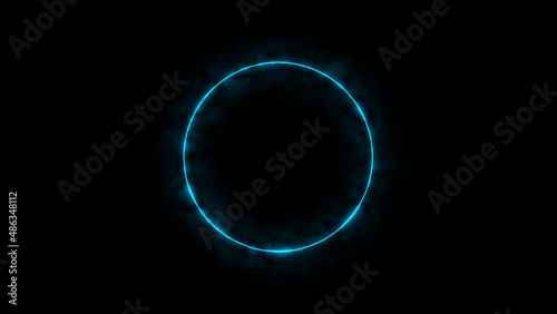 Geometric Minimalistic Background - Circle illustration with colorful electric FX for scifi images and texts - Techno wallpaper with circle effect and glow