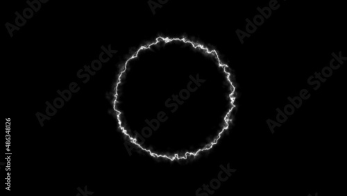 Geometric Minimalistic Background - Circle illustration with colorful electric FX for scifi images and texts - Techno wallpaper with circle effect and glow