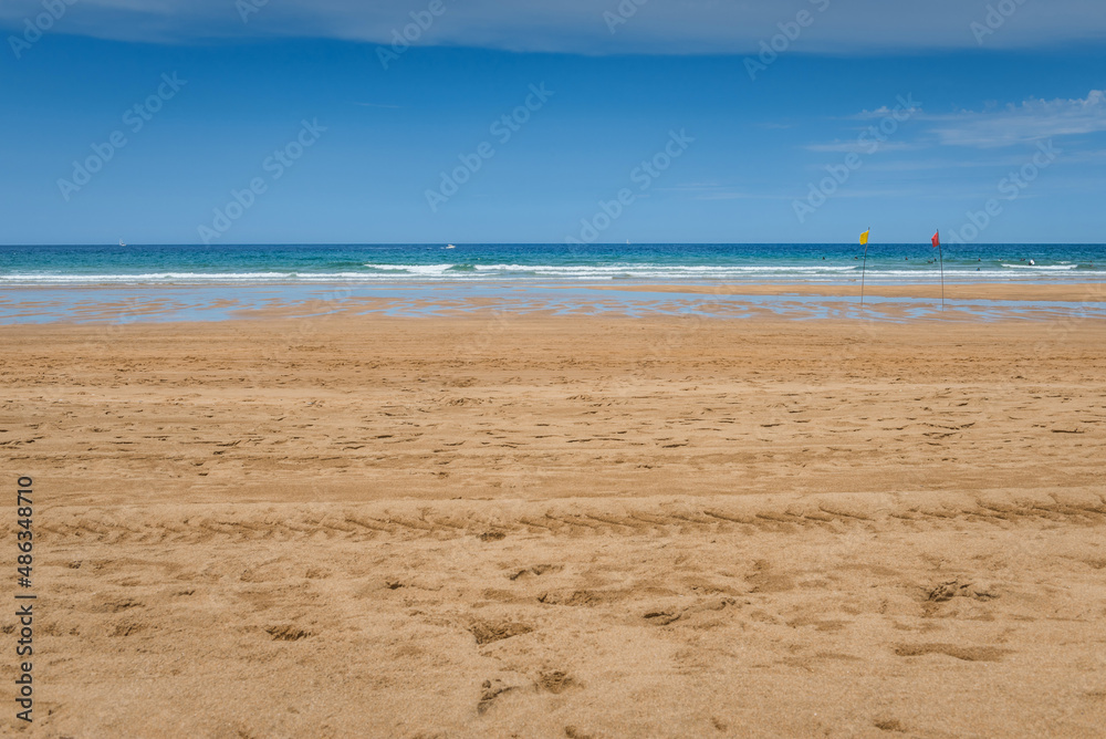 Seaview on a beautiful summer day in Zarautz, Spain Seaview on a beautiful summer day in Zarautz, Spain