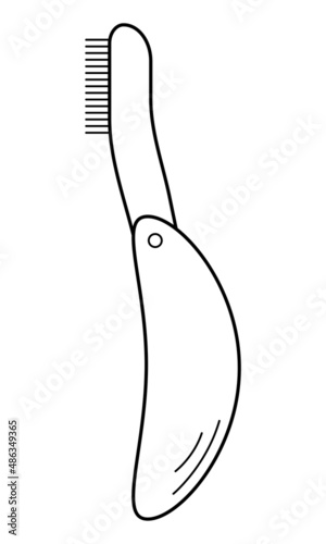 Hand drawn comb for eyelashes. An eyelash care tool.