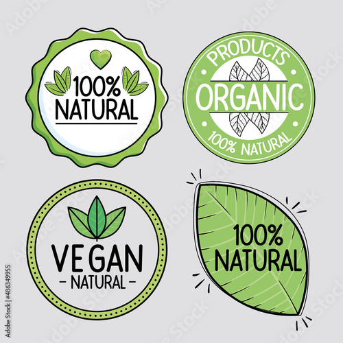 vegan and natural badges