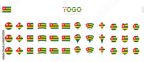 Large collection of Togo flags of various shapes and effects.
