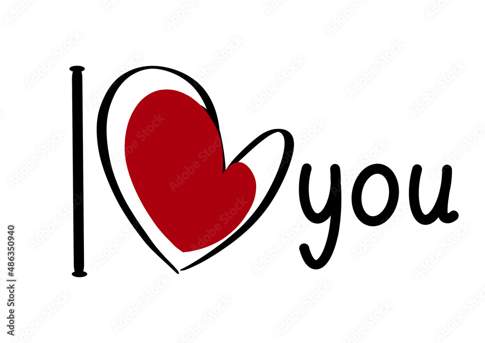 I love you. Valentines day calligraphy card I love you. Valentines day calligraphy card