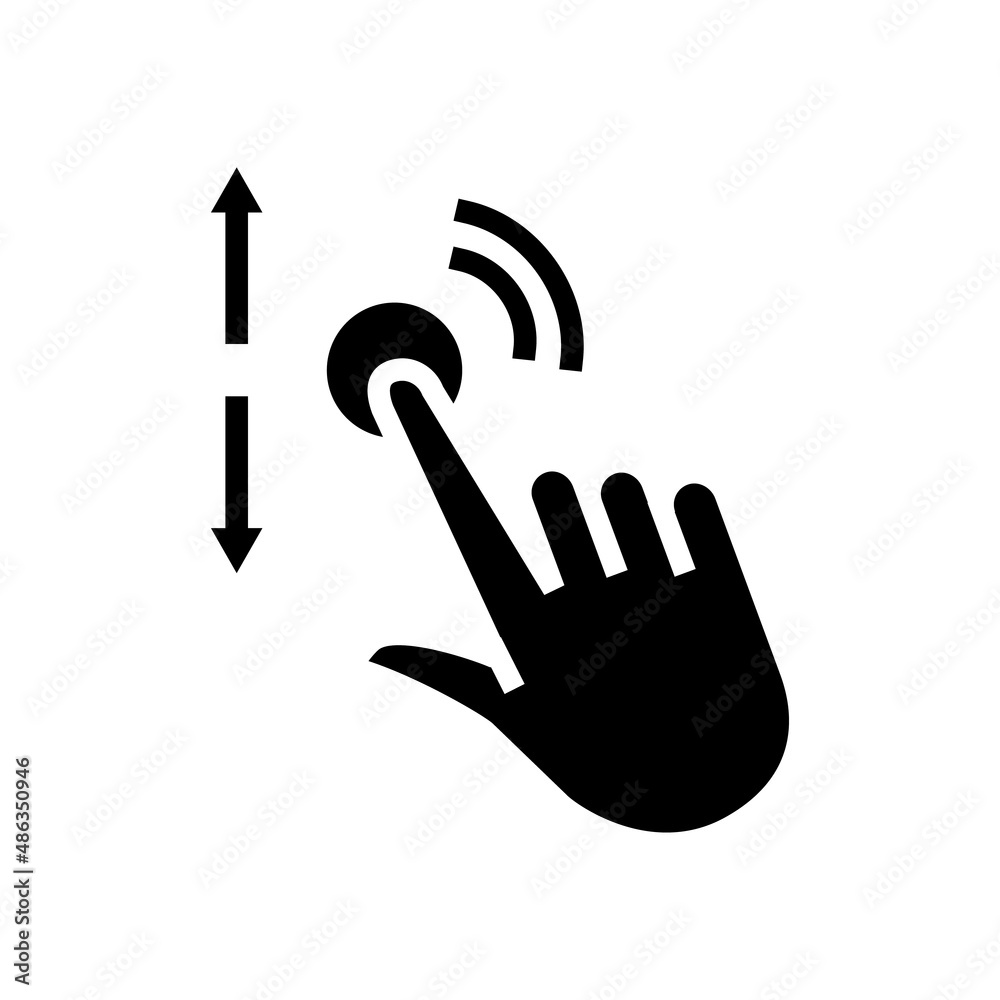 gesture hand scroll glyph icon vector. gesture hand scroll sign. isolated contour symbol black illustration gesture hand scroll glyph icon vector. gesture hand scroll sign. isolated contour symbol black illustration