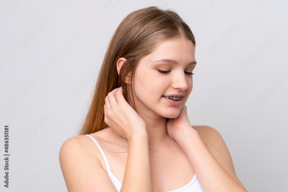Teenager Russian girl isolated on white background . Close up portrait Teenager Russian girl isolated on white background . Close up portrait