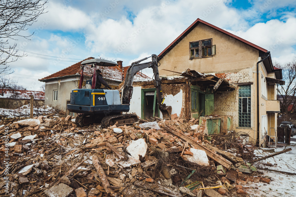 Old house being demolished.