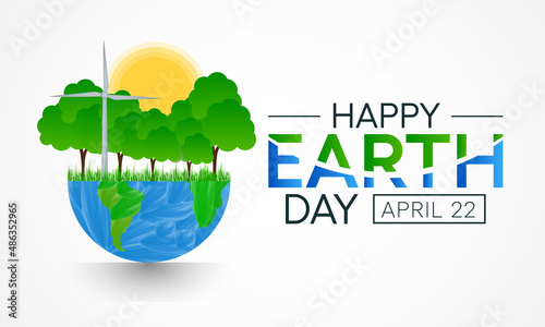 Earth day is observed every year on April 22, to demonstrate support for environmental protection. Vector illustration.