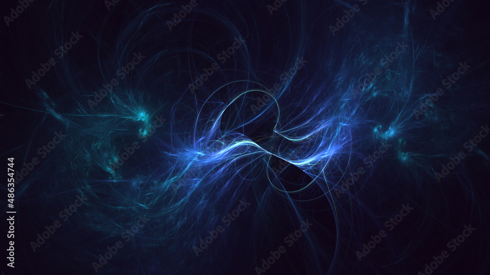 3D rendering abstract blue fractal light background 3D rendering abstract blue fractal light background