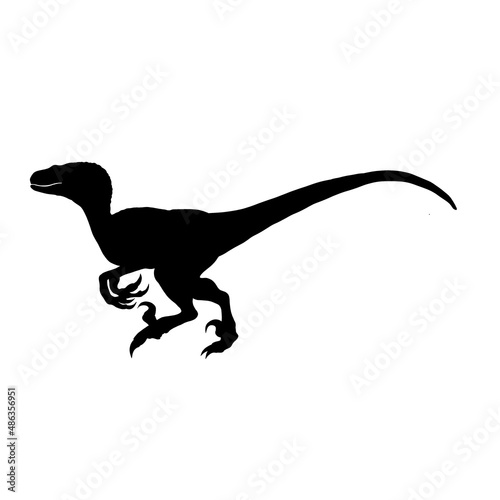 raptor silhouette black illustration for tattoo 