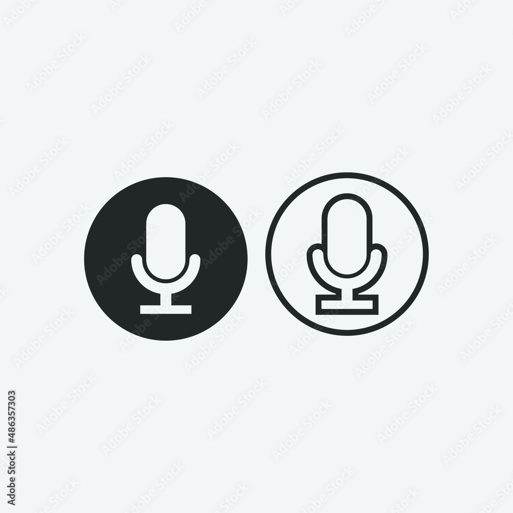 Microphone vector icon illustration sign Microphone vector icon illustration sign