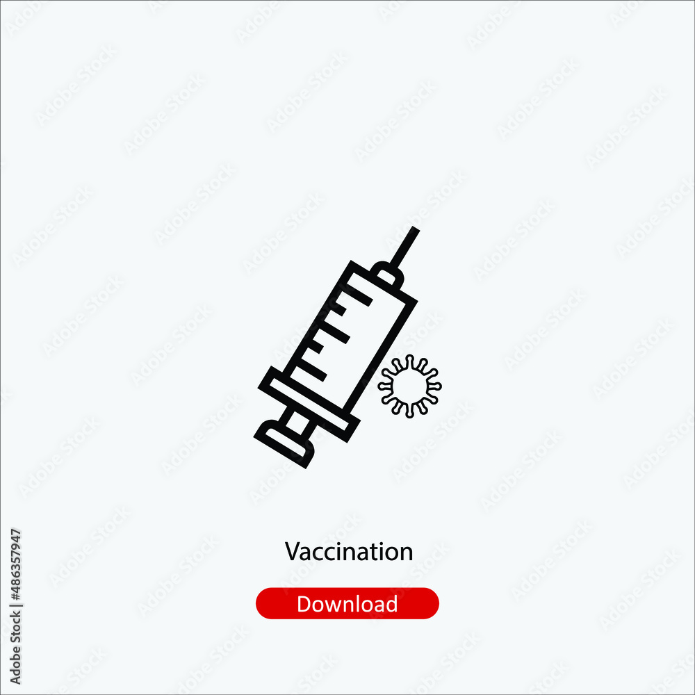 Vaccination - icon vector icon. Editable stroke. Linear style sign for use web design and mobile apps, logo. Symbol illustration. Pixel vector graphics - Vector Vaccination - icon vector icon. Editable stroke. Linear style sign for use web design and mobile apps, logo. Symbol illustration. Pixel vector graphics - Vector