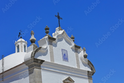 Late Baroque pediment-Portuguese azulejo of the Virgin Mary-Carmel Church. Tavira-Portugal-097 photo