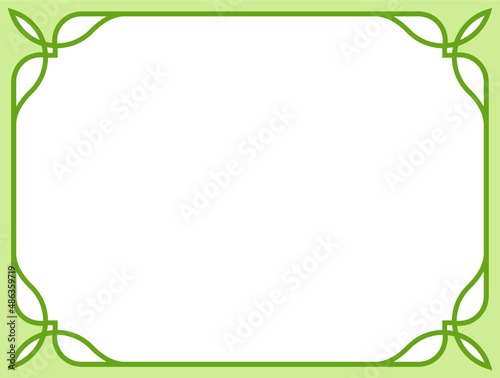 Green border frame board. Vector background. Simple rectangular billboard, plaque, signboard or label 
