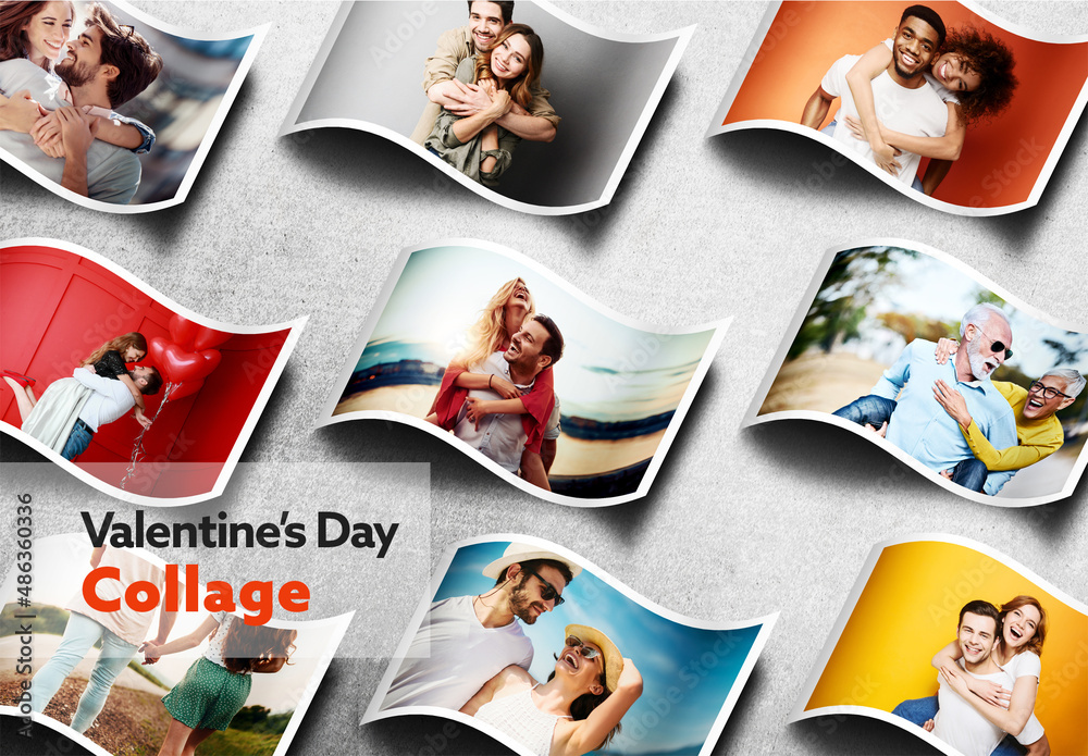Valentines Day Photo Collage Stock Template | Adobe Stock