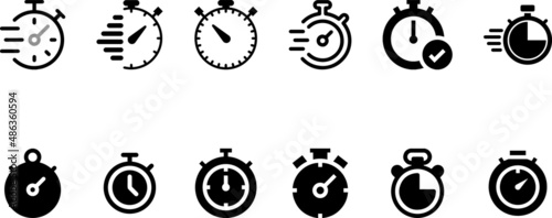 Stopwatch icons set. Timer symbol sign design. timer icons set. Speed ​​measurements timer icon. Reminder, bell icon