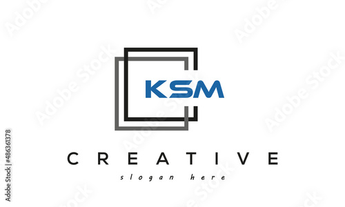 creative Three letters KSM square logo design photo