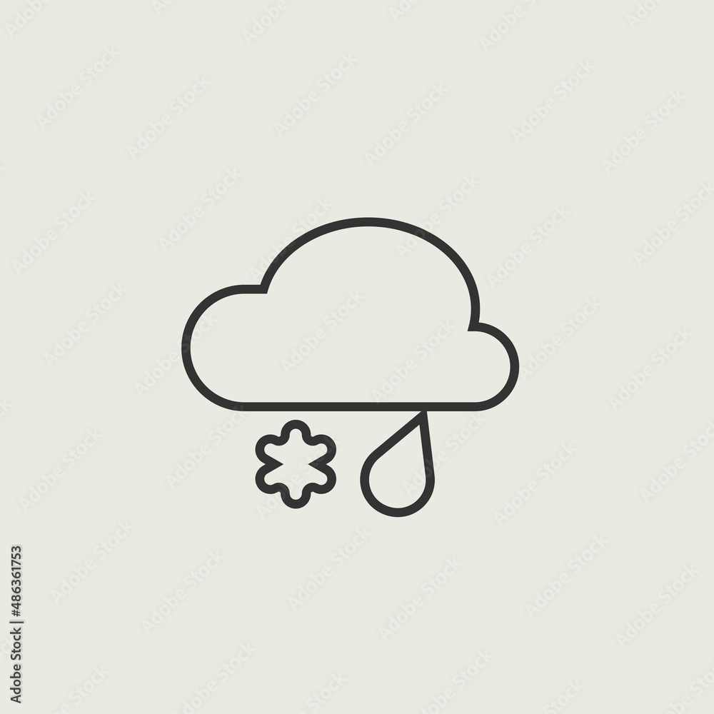 Snow_rain vector icon illustration sign Snow_rain vector icon illustration sign