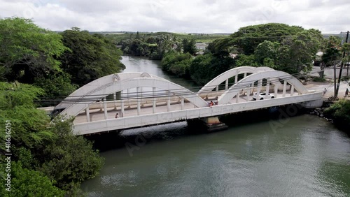 rainbow bridge, bridge, hawaii, oahu, haleiwa, hale'iwa, drone, arial, travel, tourist, fun, vacation, holiday, hawaiian, aloha, water, sky, 