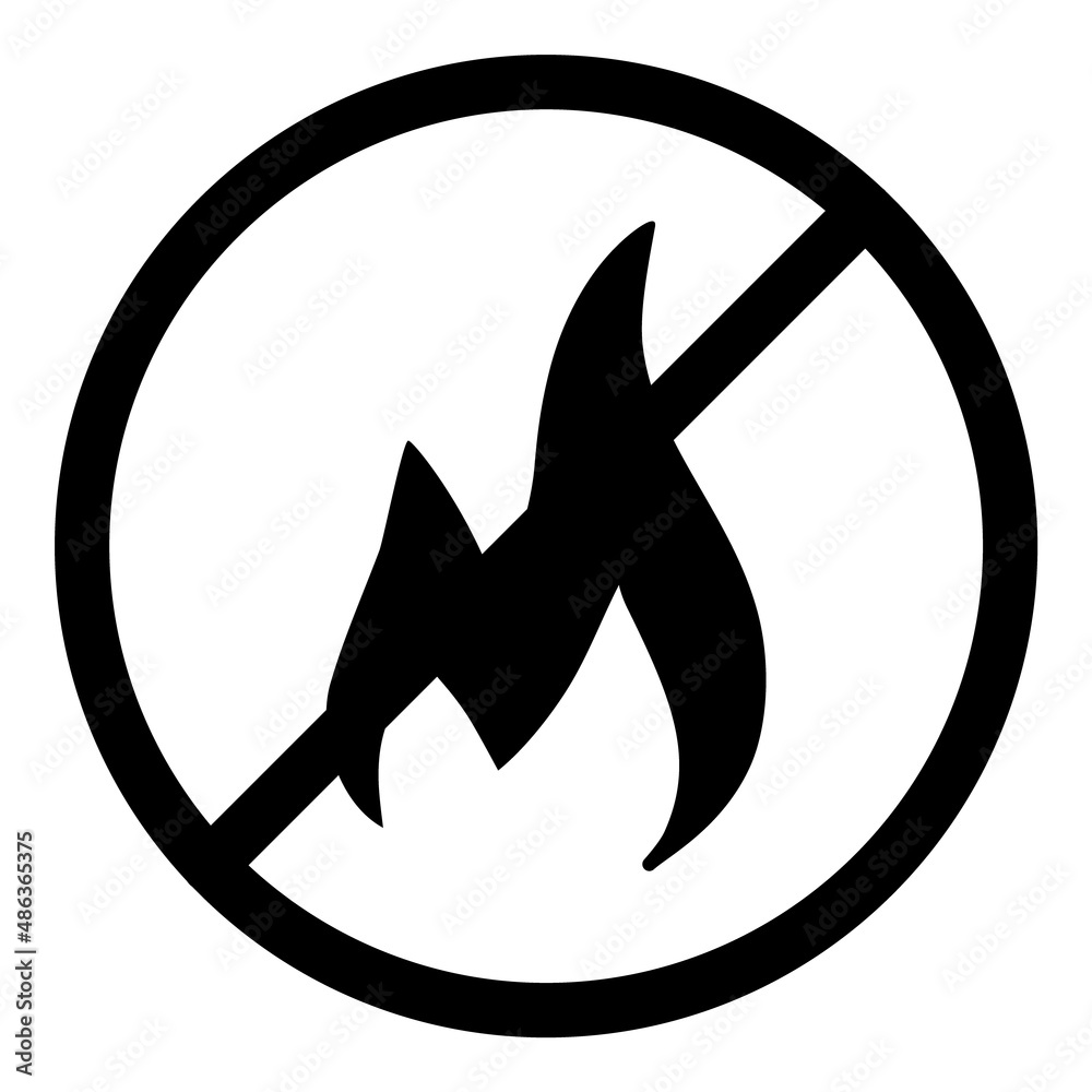No Fire Flat Icon Isolated On White Background No Fire Flat Icon Isolated On White Background